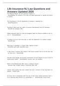 Life Insurance NJ Law Questions and Answers Updated 2026
