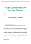 WGU D270 Successful Self Expression Task 1 With Complete Solutions 100&percnt;Correct &vert; New Update