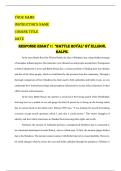 Response Essay 1&colon;  "Battle Royal" by Ellison&comma; Ralph&period;