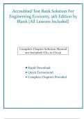 Accredited Test Bank Solution For &mdash; Engineering Economy&comma; 9th Edition &mdash; Blank &mdash; &lpar;All Chapters Covered&comma; Questions & Answers&rpar;