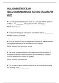 WA ADMINISTRATOR 09 TELECOMMUNICATIONS ACTUAL EXAM PAPER 2026