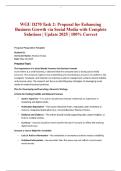 WGU D270 Task 2&colon; Proposal for Enhancing Business Growth via Social Media with Complete Solutions &vert; Update 2025 &vert; 100&percnt; Correct