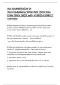 WA ADMINISTRATOR 09 TELECOMMUNICATIONS FINAL PAPER 2026 EXAM STUDY SHEET WITH VERIFIED CORRECT ANSWERS