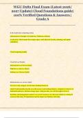 WGU D282 Final Exam &lpar;Latest 2026&sol;  2027 Update&rpar; Cloud Foundations guide&vert;  100&percnt; Verified Questions & Answers &vert;  Grade A