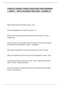 CLINICAL CODING THEORY QUESTIONS AND ANSWERS &vert; LATEST &vert;  WITH ACCURATE SOLUTION &vert; SCORED A&plus;