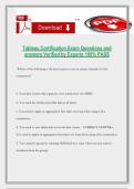 Tableau Certification Exam Questions and answers Verified by Experts 100&percnt; PASS