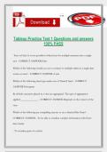Tableau Practice Test 1 Questions and answers 100&percnt; PASS