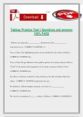 Tableau Practice Test 1 Questions and answers 100&percnt; PASS