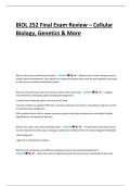 BIOL 252 Final Exam Review 2026 &ndash; Cellular Biology&comma; Genetics & More