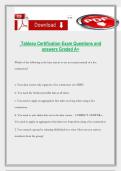 Tableau Certification Exam Questions and answers Graded A&plus;