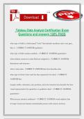 Tableau Data Analyst Certification Exam Questions and answers 100&percnt; PASS
