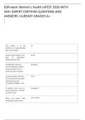 EOR exam Women's health LATEST 2026 WITH 350&plus; EXPERT CERTIFIED QUESTIONS AND ANSWERS I ALREADY GRADED A&plus;
