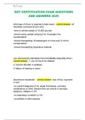 DOT CERTIFICATION EXAM QUESTIONS  AND ANSWERS 2025