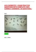 ACS CHEMISTRY 1 EXAM PRACTICE  QUESTIONS WITH COMPLETE 100&percnt; CORRECT ANSWERS &vert; 58 QUESTIONS &vert;