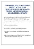 BSN 246 HESI Health Assessment Exam &ndash; 2025 Newest Questions & Verified Answers Graded A&plus;