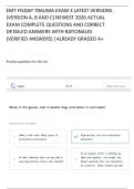 EMT FISDAP TRAUMA EXAM 3 LATEST VERSIONS &lpar;VERSION A&comma; B AND C&rpar; NEWEST 2026 ACTUAL EXAM COMPLETE QUESTIONS AND CORRECT DETAILED ANSWERS VERIFIED ANSWERS &lowbar;ALREADY GRADED A&plus;