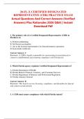 20-FL-X CERTIFIED DESIGNATED REPRESENTATIVE &lpar;CDR&rpar; PRACTICE EXAM Actual Questions And Correct Answers &lpar;Verified Answers&rpar; Plus Rationales 2026 Q&A &vert; Instant Download Pdf