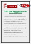 CISSN Exam Questions with Correct Answers 100&percnt; PASS