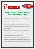 CISSN STUDY GUIDE Questions with Answers 100&percnt; PASS