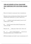 CRIS 605 UPDATED ACTUAL EXAM PAPER 2026 QUESTIONS WITH SOLUTIONS GRADED A&plus;