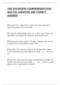 CRIS 605 UPDATED COMPREHENSIVE EXAM 2026 FULL QUESTIONS AND CORRECT ANSWERS