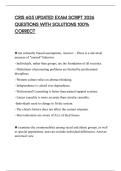 CRIS 605 UPDATED EXAM SCRIPT 2026 QUESTIONS WITH SOLUTIONS 100&percnt; CORRECT