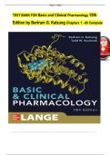 TEST BANK For Basic and Clinical Pharmacology&comma; 15th Edition by Bertram G&period; Katzung&comma; Verified Chapters 1 - 66&comma; Complete Newest Version