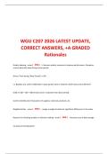 WGU C207 2026 LATEST UPDATE&comma; CORRECT ANSWERS&comma; &plus;A GRADED Rationales