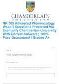 NR 565 Advanced Pharmacology Week 5 Questions Proctored Via Examplify Chamberlain University With Correct Answers &vert; 100&percnt; Pass Guaranteed &vert; Graded A&plus; 