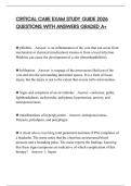 CRITICAL CARE EXAM STUDY GUIDE 2026 QUESTIONS WITH ANSWERS GRADED A&plus;