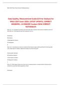 Data Quality&comma; Measurement Scales & Error Analysis for WGU C207 Exam 2026&colon; LATEST UPDATE&comma; CORRECT ANSWERS&comma; &plus;A GRADED Content With CORRECT RATIONALES