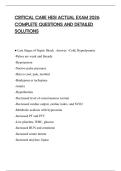 CRITICAL CARE HESI ACTUAL EXAM 2026 COMPLETE QUESTIONS AND DETAILED SOLUTIONS