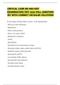 CRITICAL CARE RN HESI EXIT EXAMINATION TEST 2026 FULL QUESTION SET WITH CORRECT DETAILED SOLUTIONS