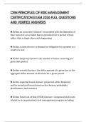 CRM PRINCIPLES OF RISK MANAGEMENT CERTIFICATION EXAM 2026 FULL QUESTIONS AND VERIFIED ANSWERS