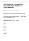 CRM PRINCIPLES OF RISK MANAGEMENT EXAM SCRIPT 2026 QUESTIONS AND COMPLETE ANSWERS