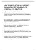 CRM PRINCIPLES OF RISK MANAGEMENT EXAMINATION TEST 2026 COMPLETE QUESTIONS AND SOLUTIONS