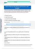 Cancer Review &ndash; Oncology Nursing Comprehensive Questions and Answers &lpar;Graded&rpar; &ndash; exam review and study material