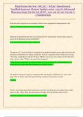 Final Exam Review&colon; NR 567 &sol; NR567 Questions &  Verified Answers &lpar;Latest Update 2026 &sol; 2027&rpar; Advanced  Pharmacology for the AGACNP &vert; 100 out of 100&vert; Grade A - Chamberlain 