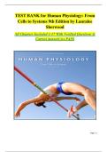 TEST BANK COMPLETE&lowbar; human physiology&colon; from cells to systems 9th edition&comma; by lauralee sherwood &vert; updated edition with all verified answers&vert; grade a&plus;
