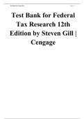 Federal Tax Research 12th Edition by Steven Gill &vert; Complete Test Bank &vert; Cengage Learning &vert; Chapters 1-10