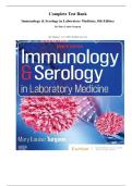 Complete Test Bank Immunology & Serology in Laboratory Medicine&comma; 8th Edition&period; By Mary Louise Turgeon&period; &lpar;All Chapters 1-27&comma; 100&percnt; Verified Answers&rpar;