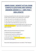 ABMDI EXAM &vert; NEWEST ACTUAL EXAM  COMPLETE QUESTIONS AND VERIFIED  ANSWERS GRADED A&plus; &vert; 100&percnt; PASS &vert;  2026 UPDATE&excl; 