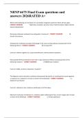 NRNP 6675 Final Exam questions and answers 2026RATED A&plus;