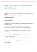 BCOR 2301 Final Exam Questions With Correct Answers