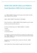 BLAW 2301 &lpar;BCOR 2301&rpar; Law Midterm Exam Questions With Correct Answers