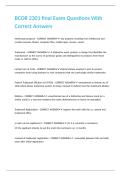 BCOR 2301 final Exam Questions With Correct Answers&period;
