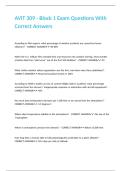 AVIT 309 - Block 1 Exam Questions With Correct Answers&period;