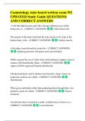 Cosmetology state board written exam WI  UPDATED Study Guide QUESTIONS  AND CORRECT ANSWERS -