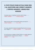 IL STATE POLICE EXAM ACTUAL EXAM 2026 &vert; ALL QUESTIONS AND CORRECT ANSWERS &vert; VERIFIED ANSWERS &vert; BRAND NEW VERSION