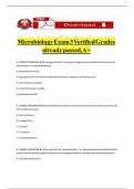 Microbiology Exam v3 Verified Grades already passed A&plus;